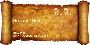 Weiner Noémi névjegykártya